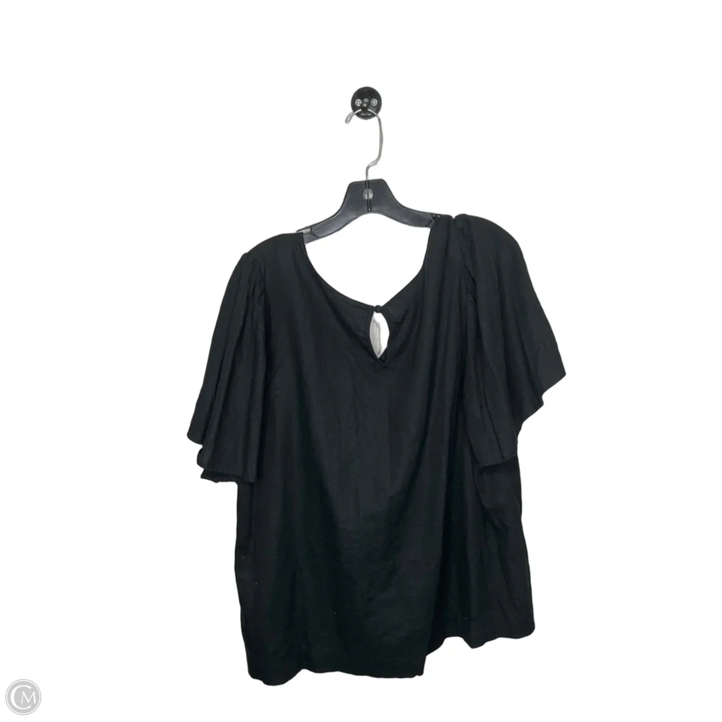 Top Short Sleeve By Ava & Viv In Black, Size: 1x