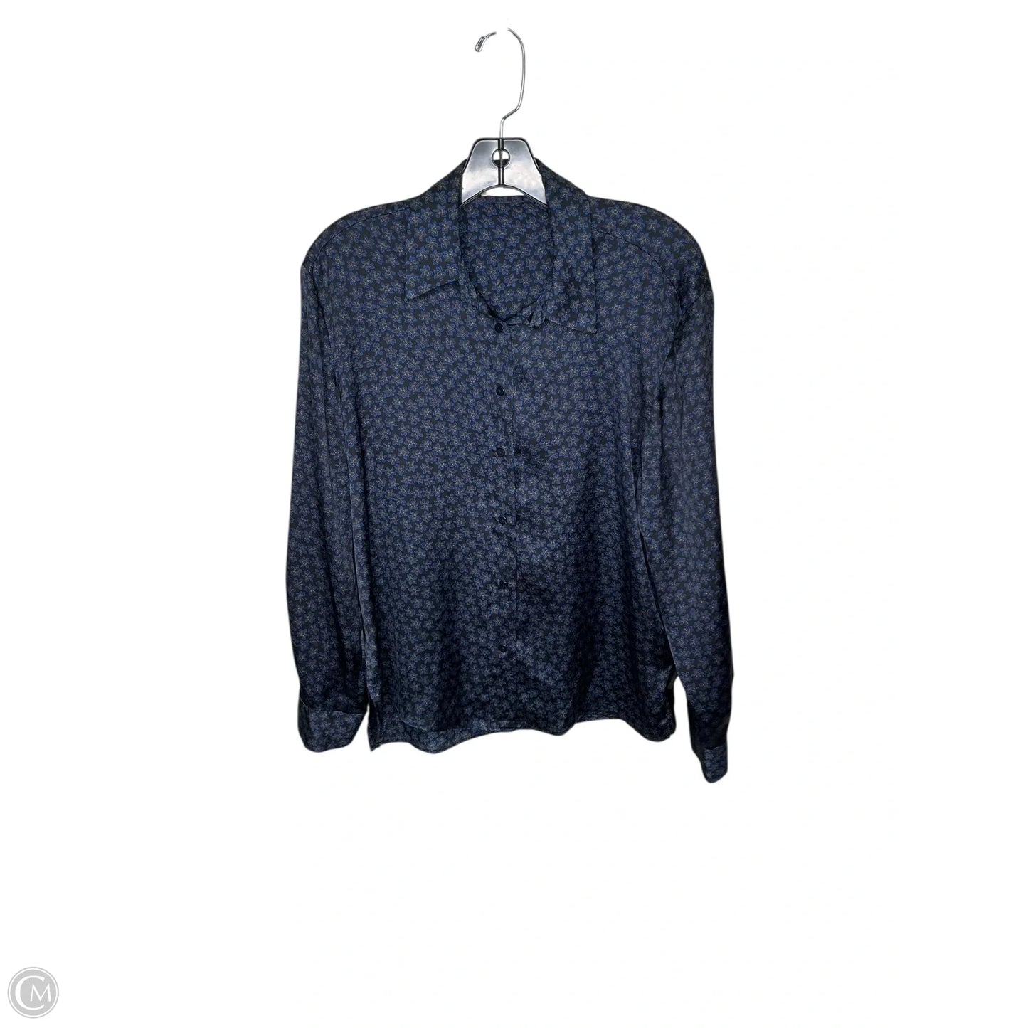 Top Long Sleeve By Mango In Blue & Brown, Size: 6