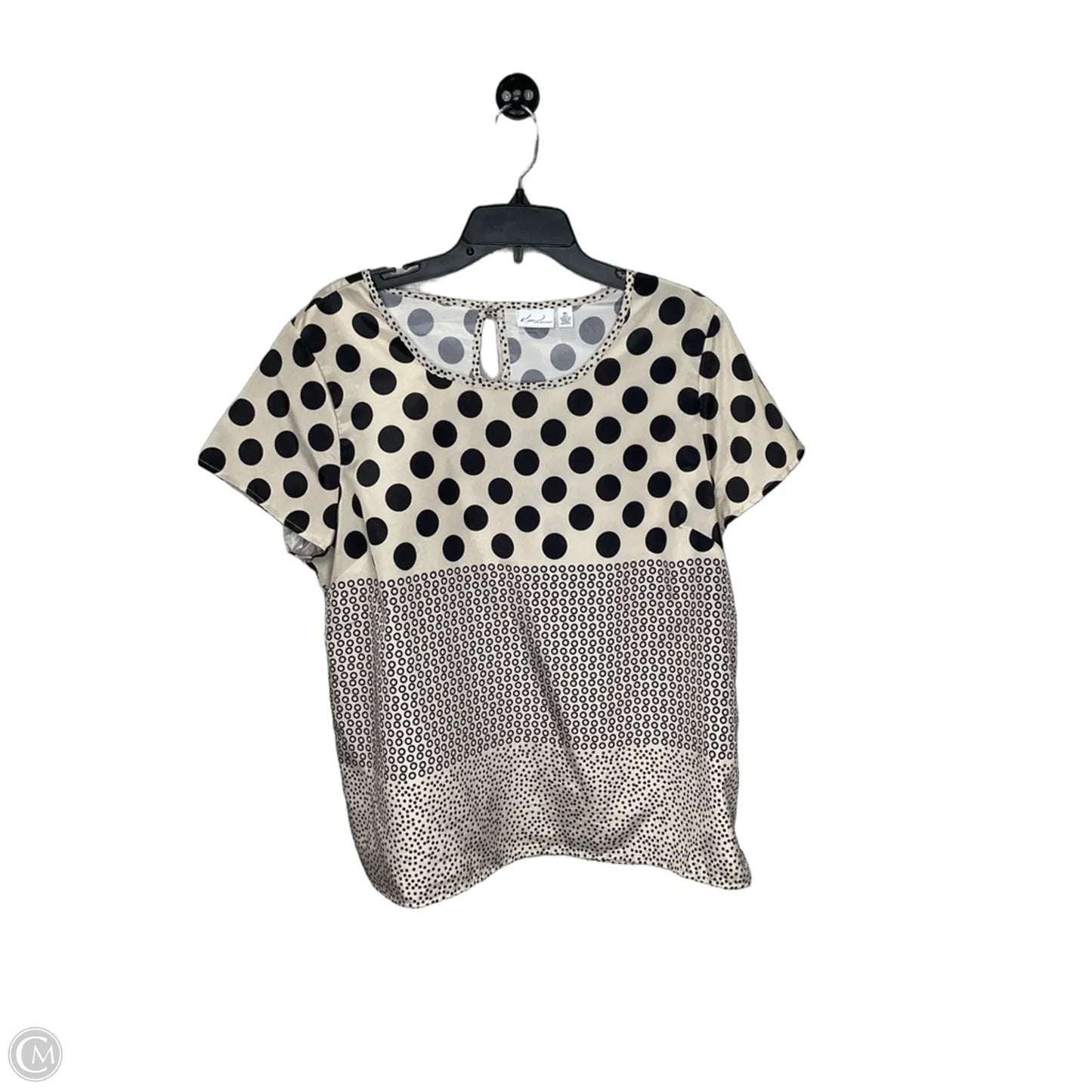 Top Short Sleeve By Kim Rogers In Polkadot Pattern, Size: Xl
