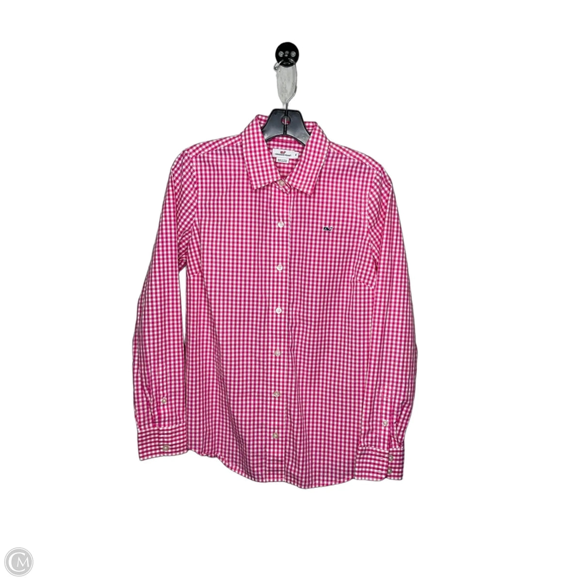 Top Long Sleeve By Vineyard Vines In Plaid Pattern, Size: 4