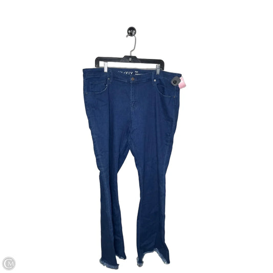 Jeans Straight By Ava & Viv In Blue Denim, Size: 18