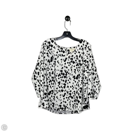 Blouse 3/4 Sleeve By Melloday In Black & White, Size: 1x