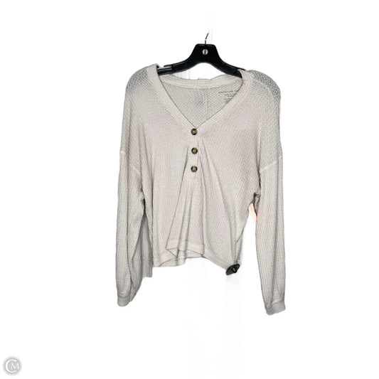 Top Long Sleeve By American Eagle In Cream, Size: S