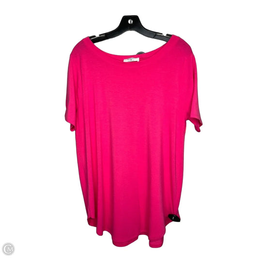 Top Short Sleeve By Zenana In Pink, Size: 1x