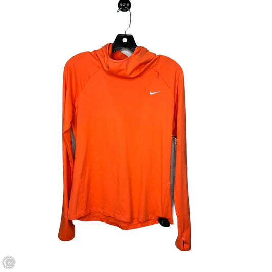 Athletic Jacket By Nike In Orange, Size: M
