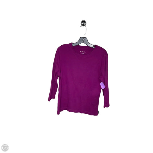 Top Long Sleeve Basic By Kim Rogers In Purple, Size: Xl
