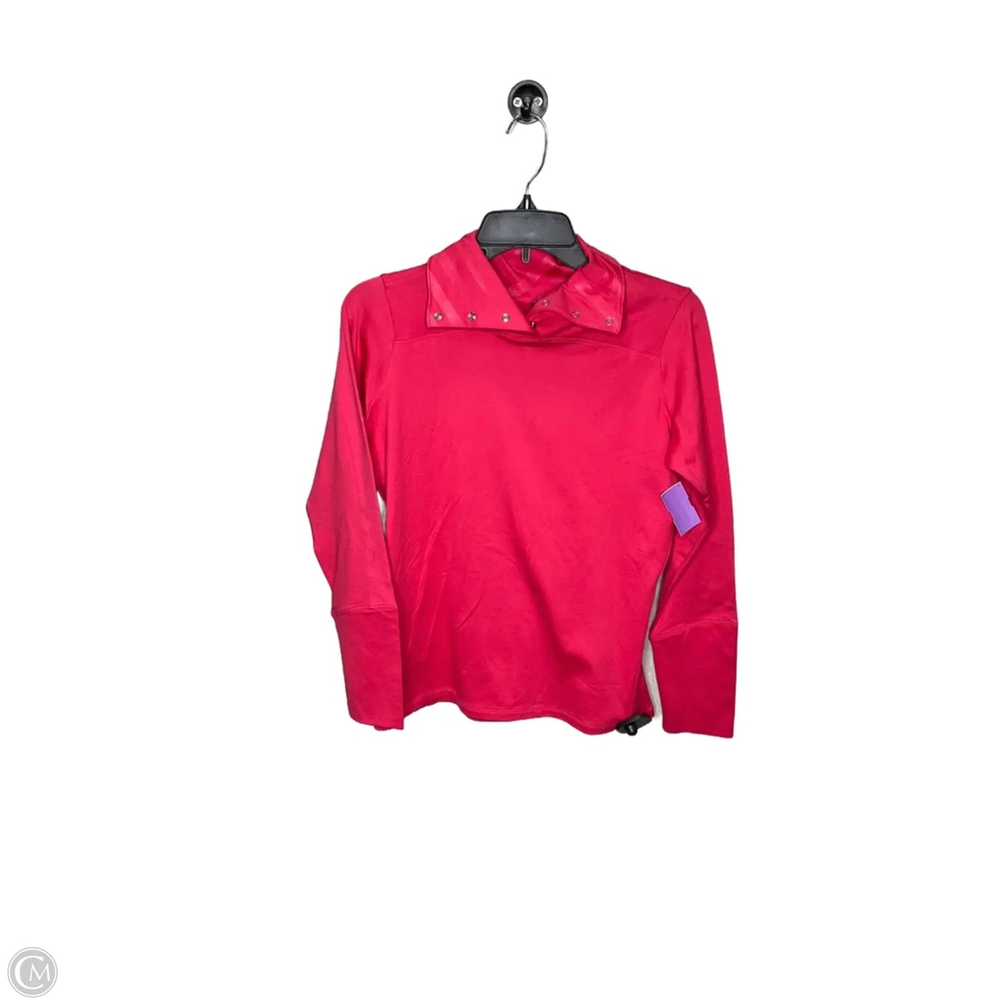 Athletic Top Long Sleeve Collar By Nike In Pink, Size: S