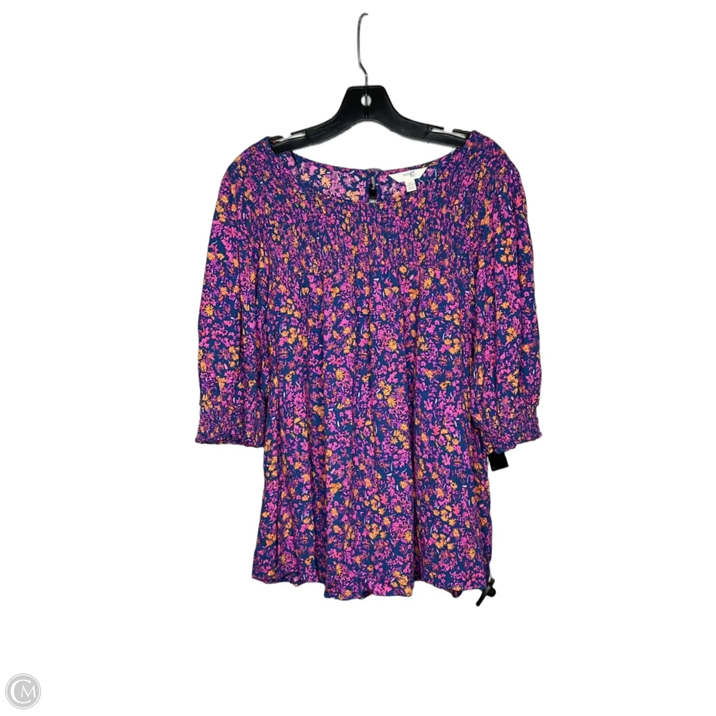 Top Short Sleeve By Terra & Sky In Floral Print, Size: 2x