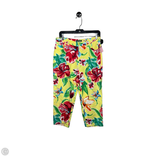 Pants Cropped By Lauren By Ralph Lauren In Yellow, Size: 10p