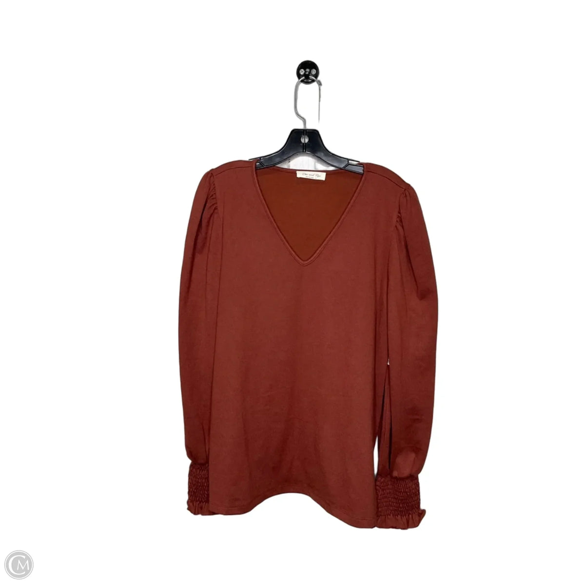 Top Long Sleeve Basic By Clothes Mentor In Brown, Size: 1x