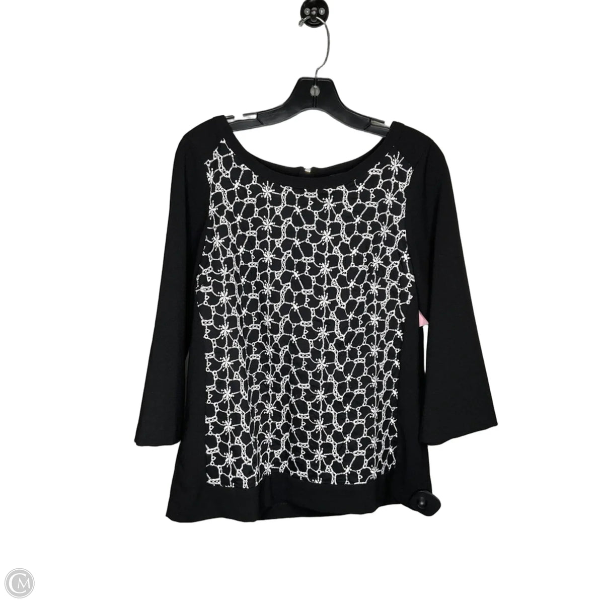 Top 3/4 Sleeve By Ann Taylor In Black, Size: 8