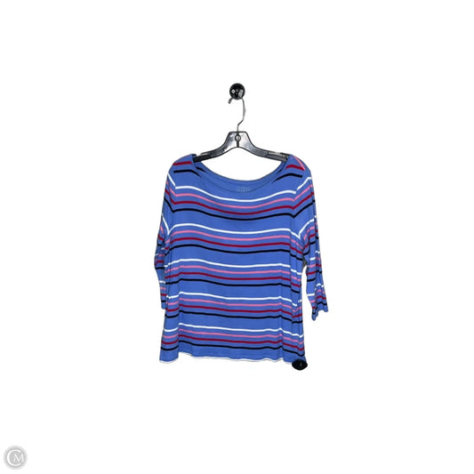 Top 3/4 Sleeve By Talbots In Blue, Size: 1x