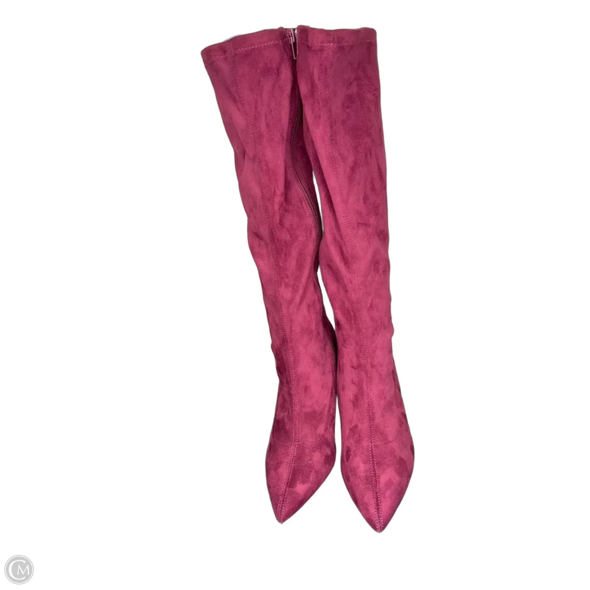Boots Knee Heels By Clothes Mentor In Maroon, Size: 5