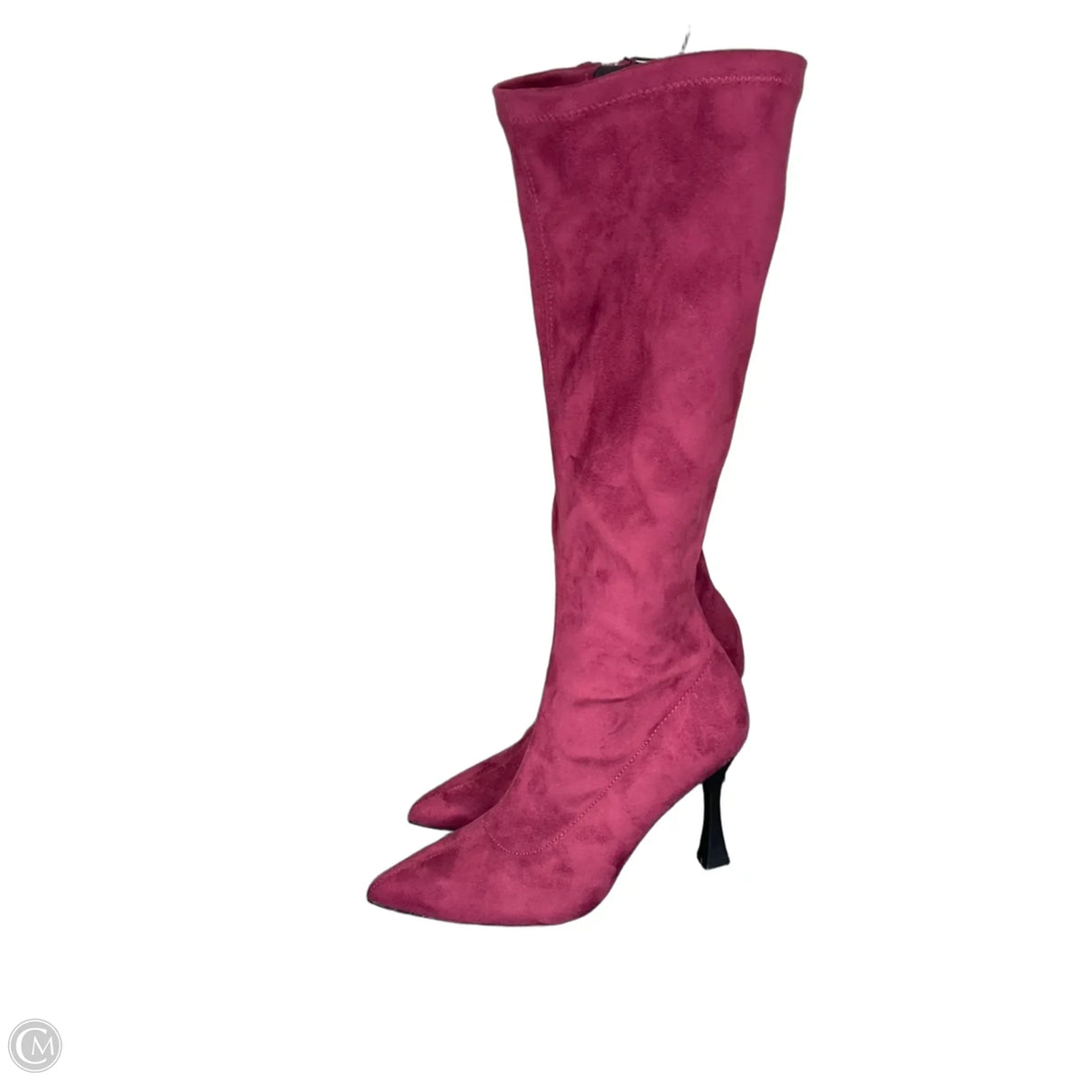 Boots Knee Heels By Clothes Mentor In Maroon, Size: 5