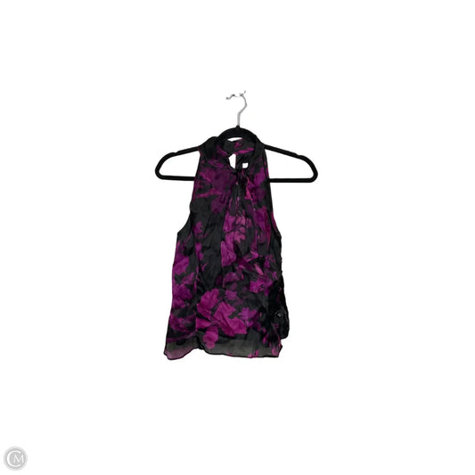 Top Sleeveless Designer By Milly In Black & Purple, Size: 6