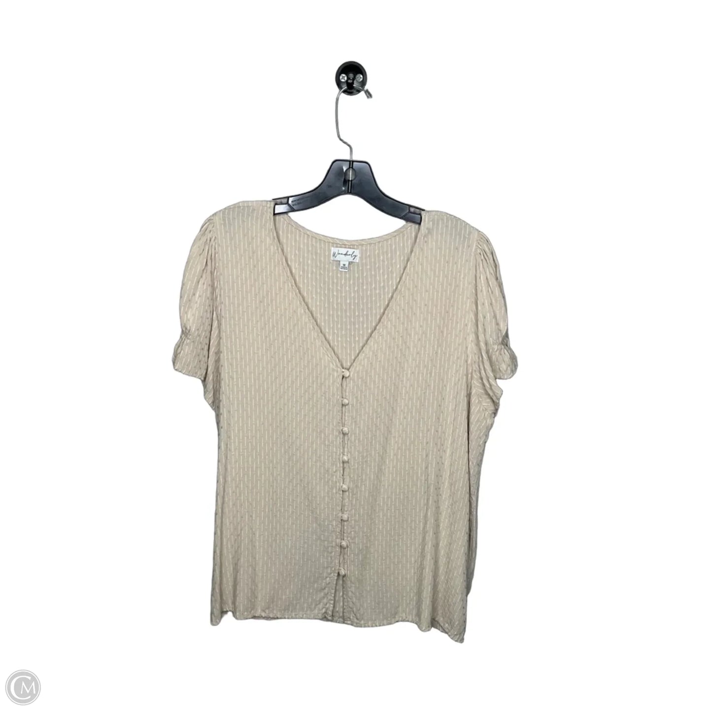 Top Short Sleeve By Croft And Barrow In Tan, Size: Xxl