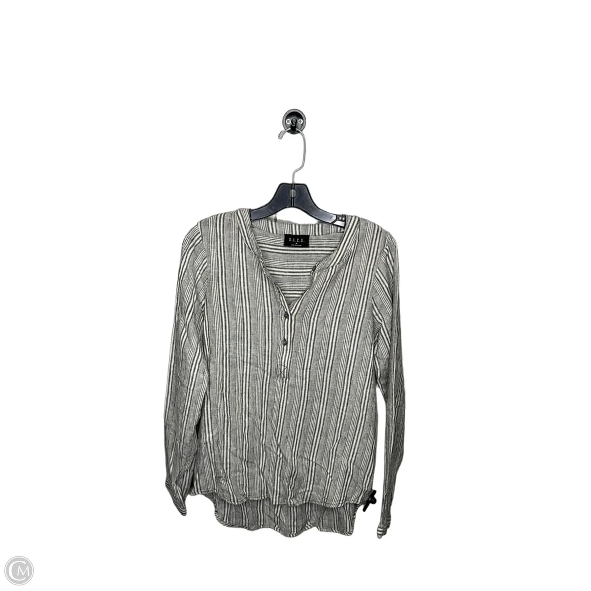 Top Long Sleeve By Bleu In Striped Pattern, Size: M