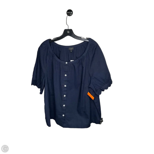Top Short Sleeve By Talbots In Navy, Size: 1x