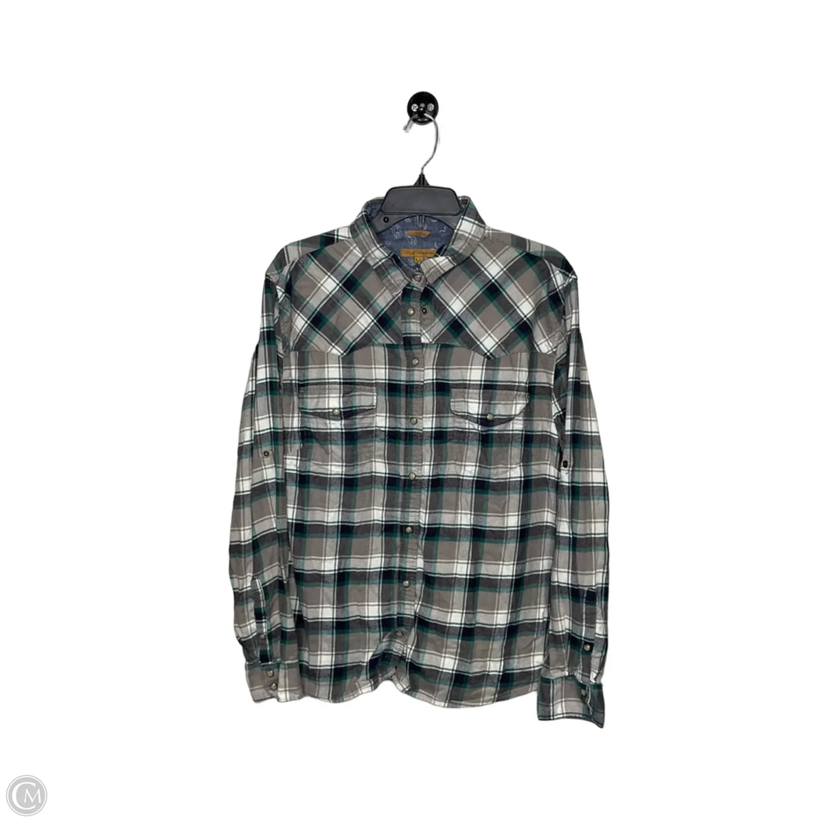 Top Long Sleeve By Bea In Plaid Pattern, Size: Xxl