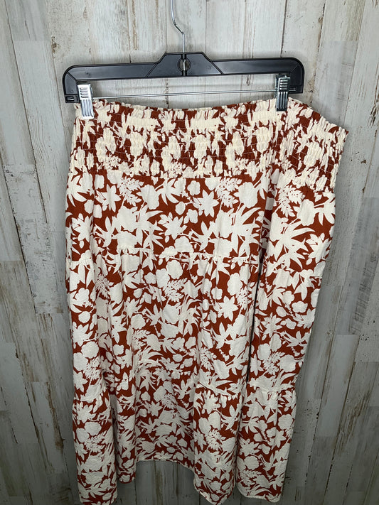 Orange & White Skirt Midi Universal Thread, Size 2x