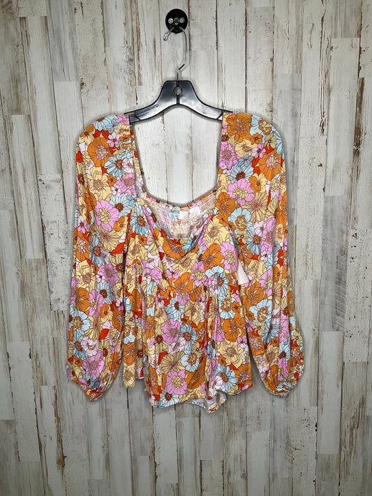 Multi-colored Top Long Sleeve Clothes Mentor, Size M