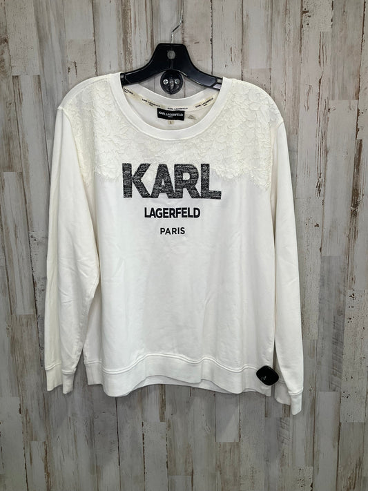 White Sweatshirt Collar Karl Lagerfeld, Size L