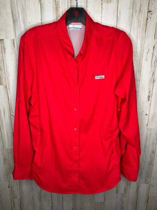 Top Long Sleeve By Columbia In Red, Size: L