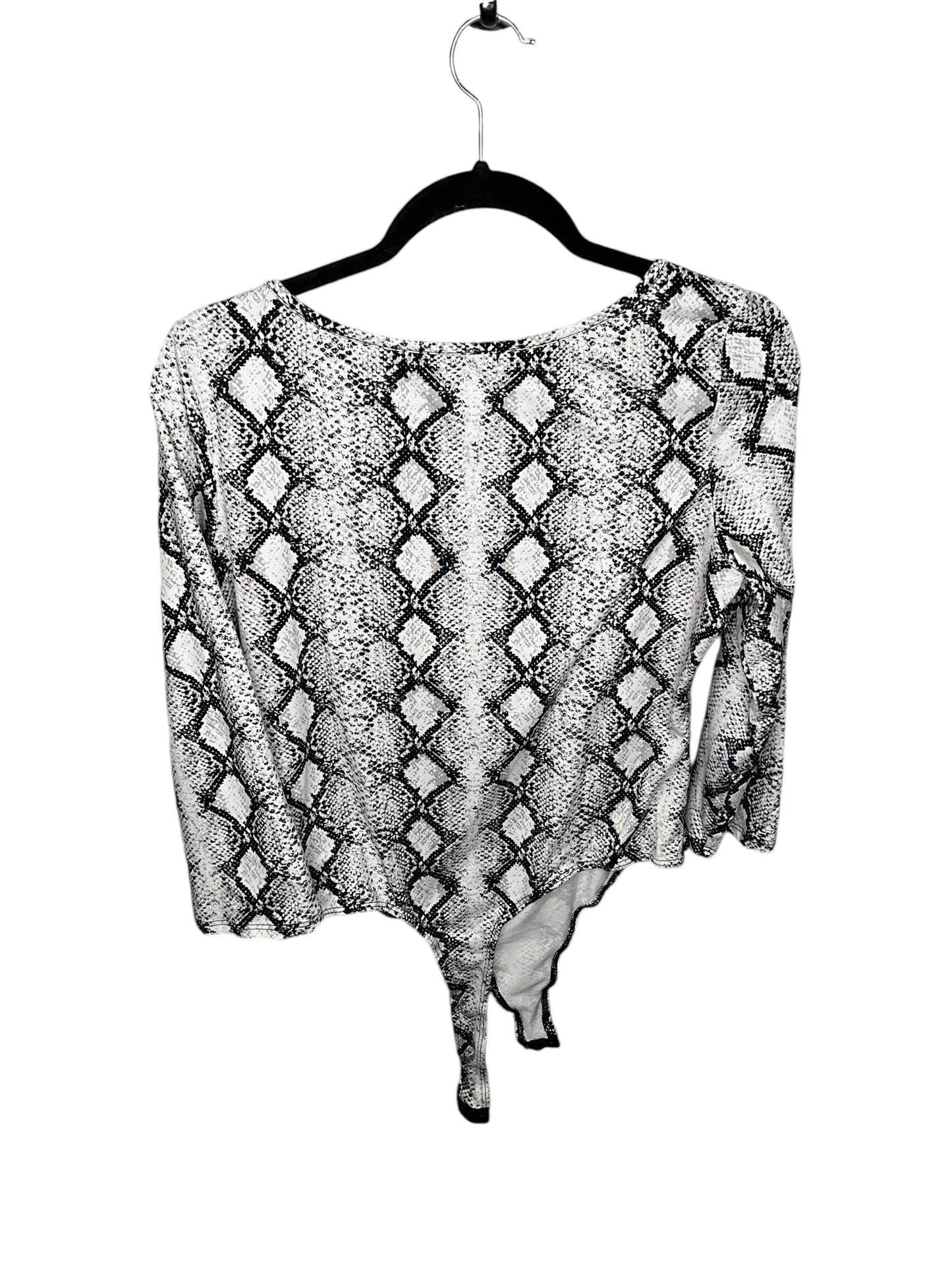 Bodysuit By Clothes Mentor In Snakeskin Print, Size: Xl