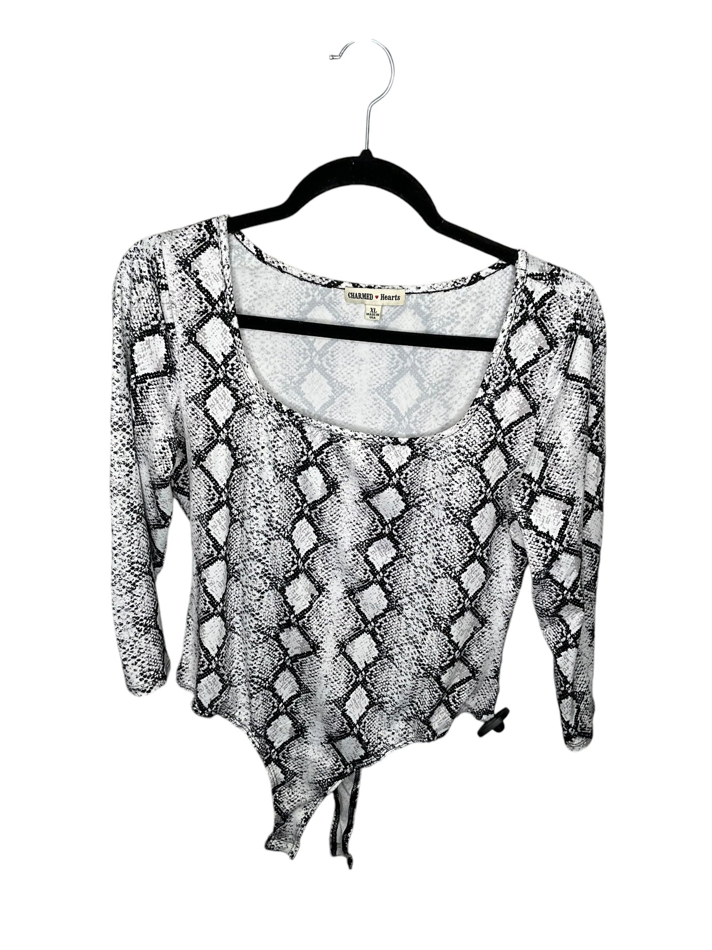 Bodysuit By Clothes Mentor In Snakeskin Print, Size: Xl