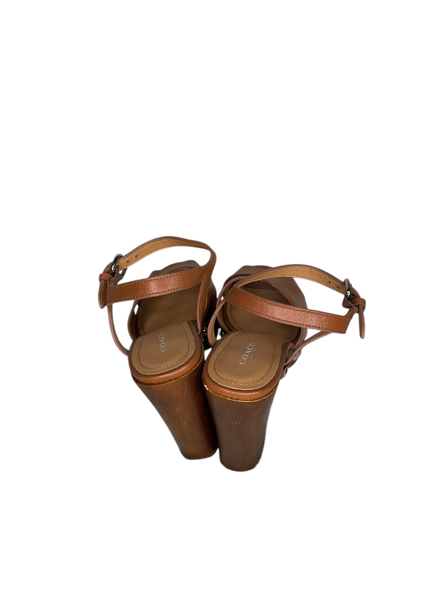 Shoes Heels Block By Coach In Brown, Size: 8.5