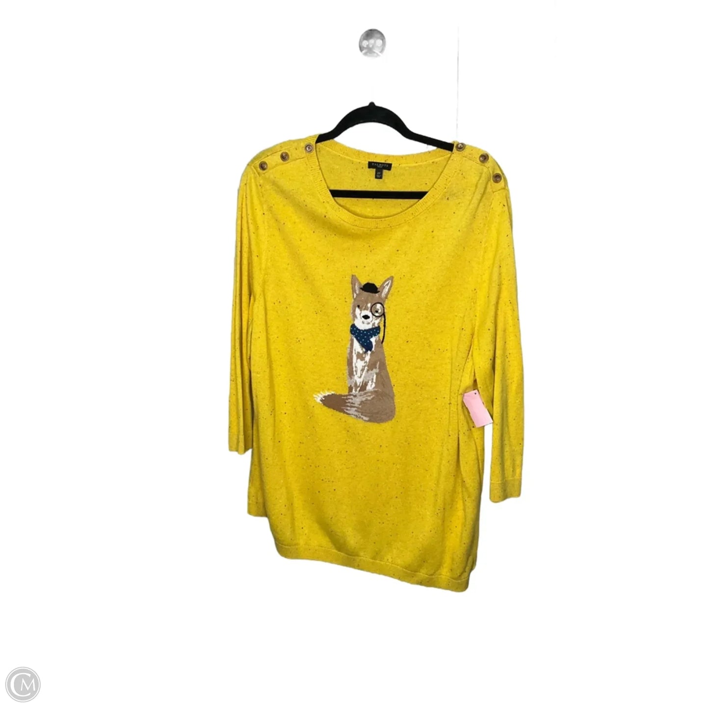 Sweater By Talbots In Yellow, Size: 2x