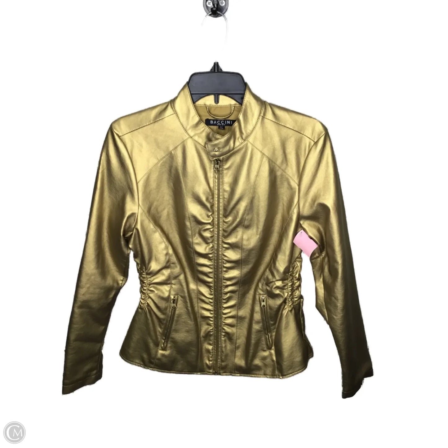 Jacket Moto By Baccini In Gold, Size: M