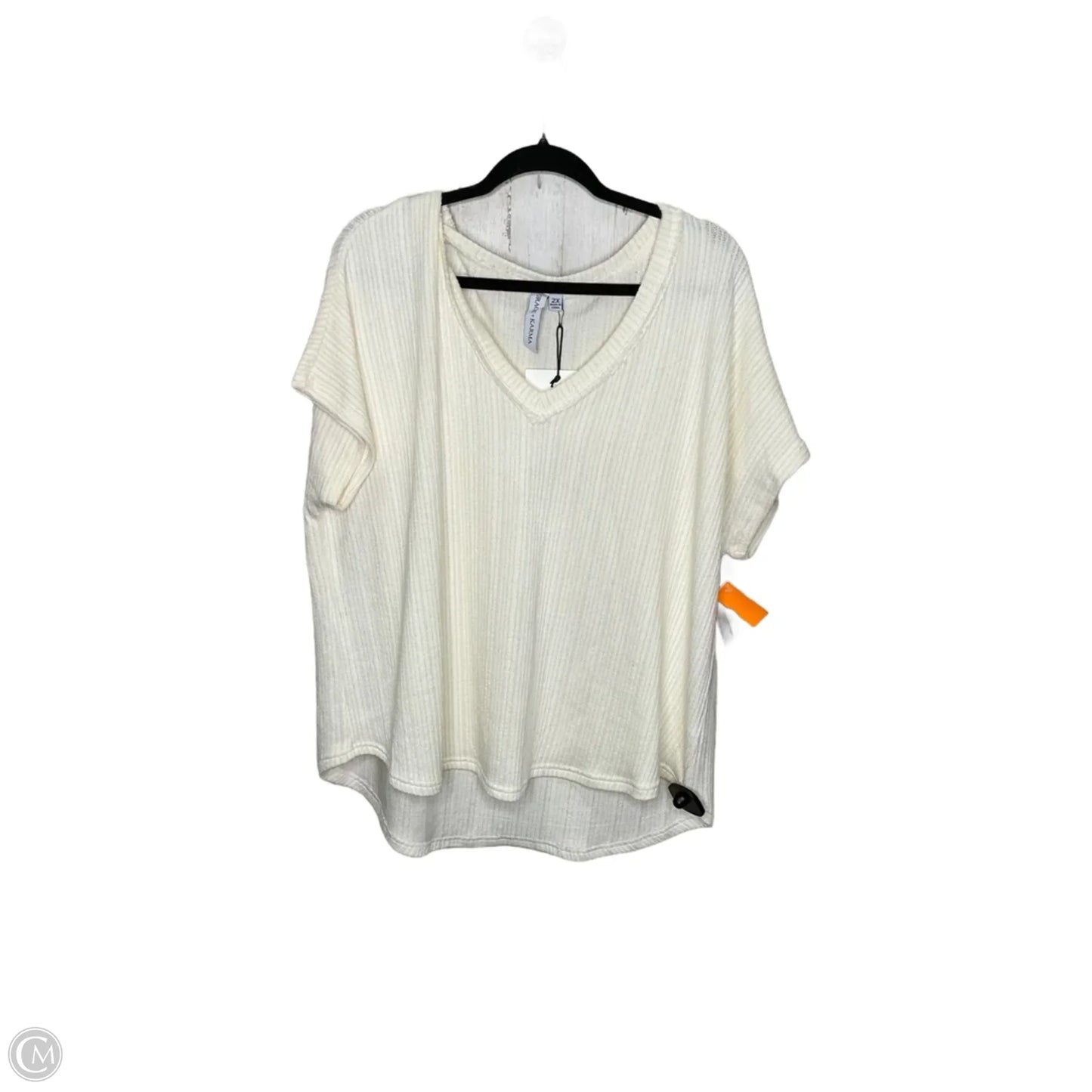 Top Short Sleeve By Grace + Karma In Cream, Size: 2x