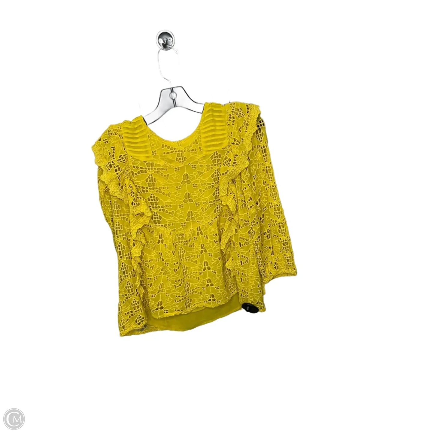 Top Long Sleeve By Anthropologie In Yellow, Size: Xs