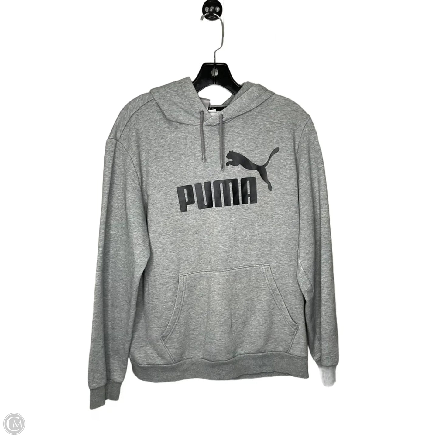 Sweatshirt Hoodie By Puma In Grey, Size: M