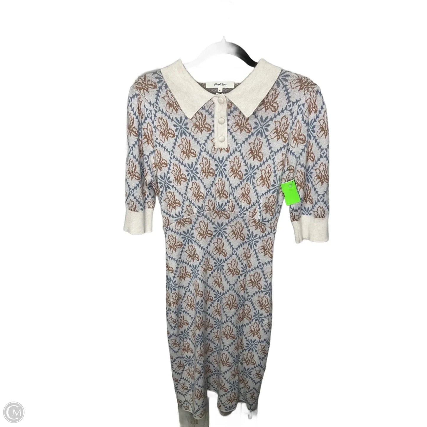 Dress Casual Midi By Clothes Mentor In Cream, Size: M