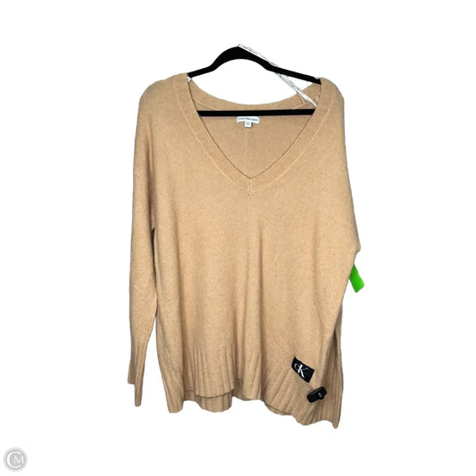 Sweater By Calvin Klein In Tan, Size: Xl