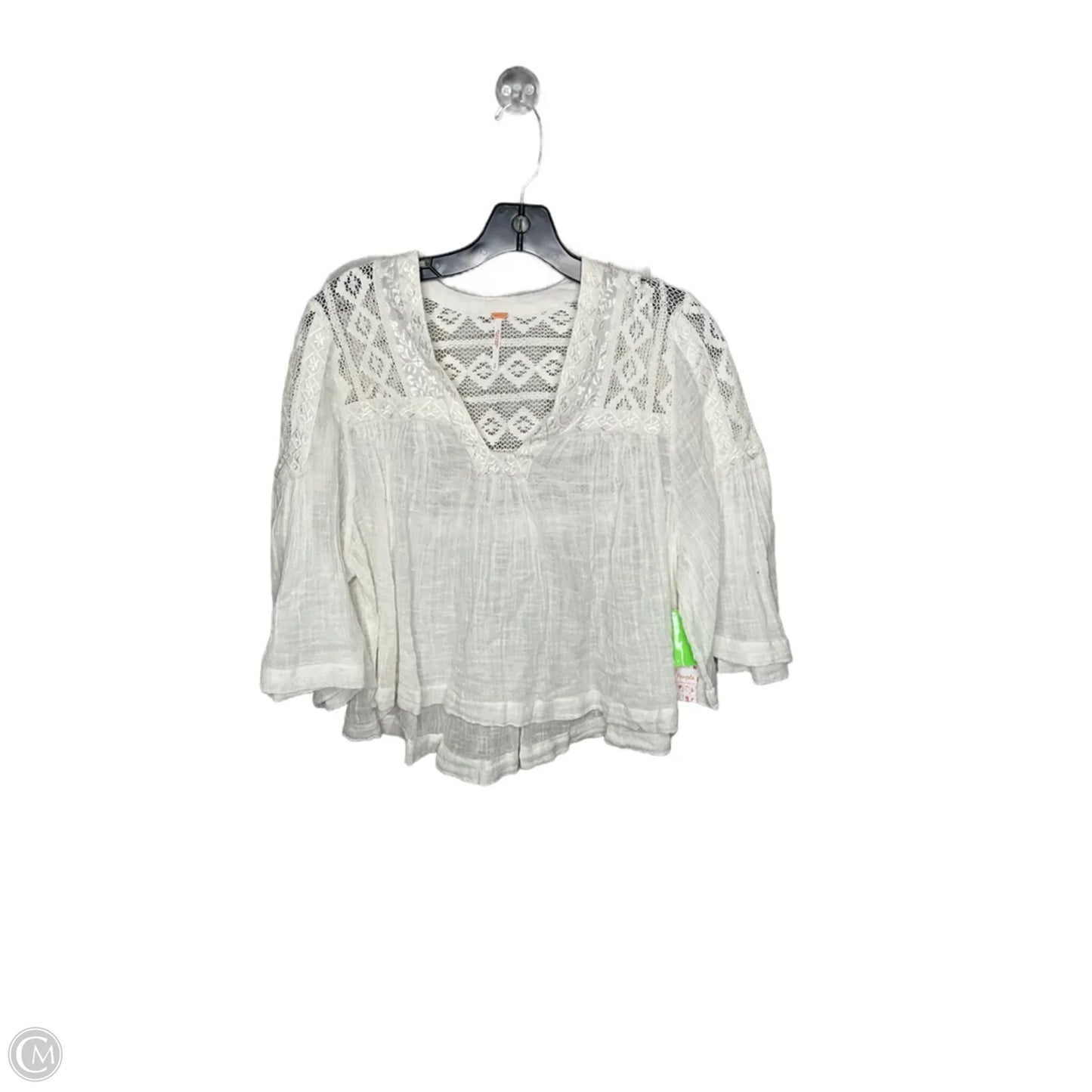 Top Short Sleeve By Free People In Cream, Size: S