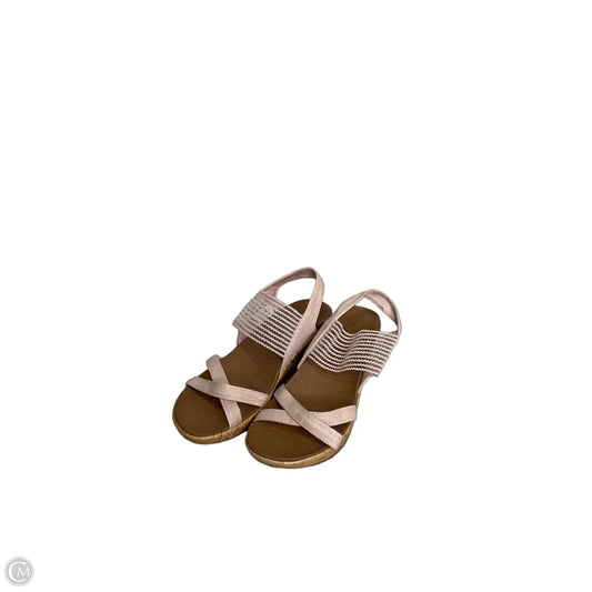 Sandals Heels Wedge By Skechers In Pink, Size: 7