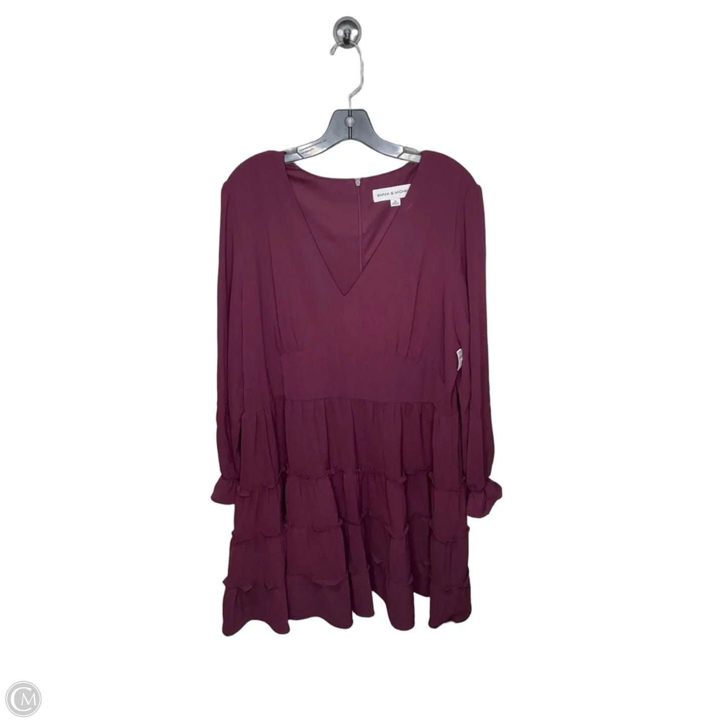 Dress Casual Short By Emma And Michele In Maroon, Size: 1x