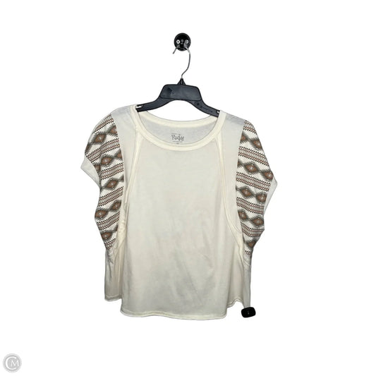 Top Short Sleeve By Jantzen In Cream, Size: Xl