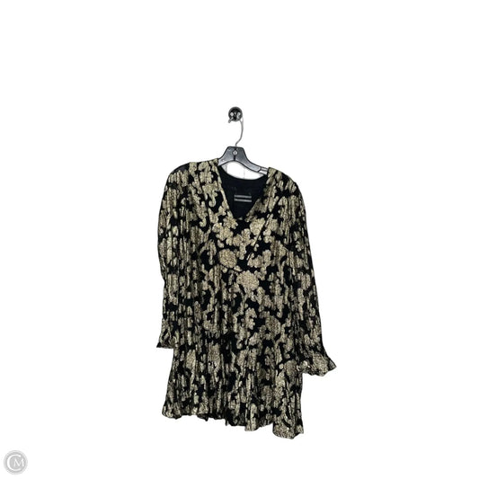 Dress Casual Short By Anthropologie In Black & Gold, Size: M