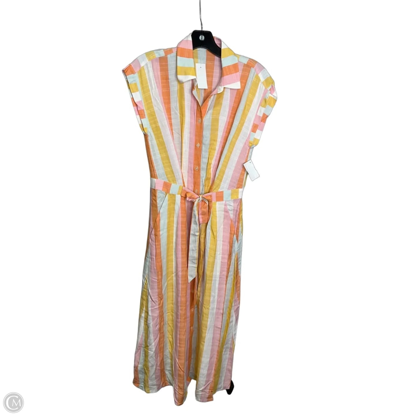 Dress Casual Midi By Loft In Striped Pattern, Size: S