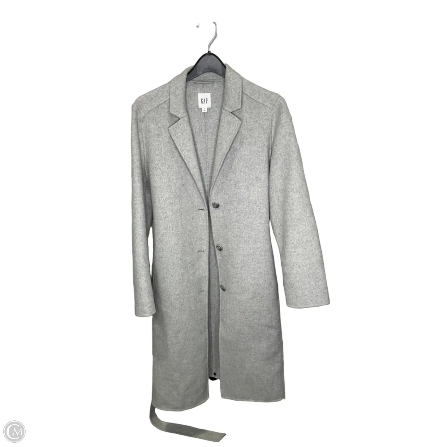 Coat Trench Coat By Gap In Grey, Size: M