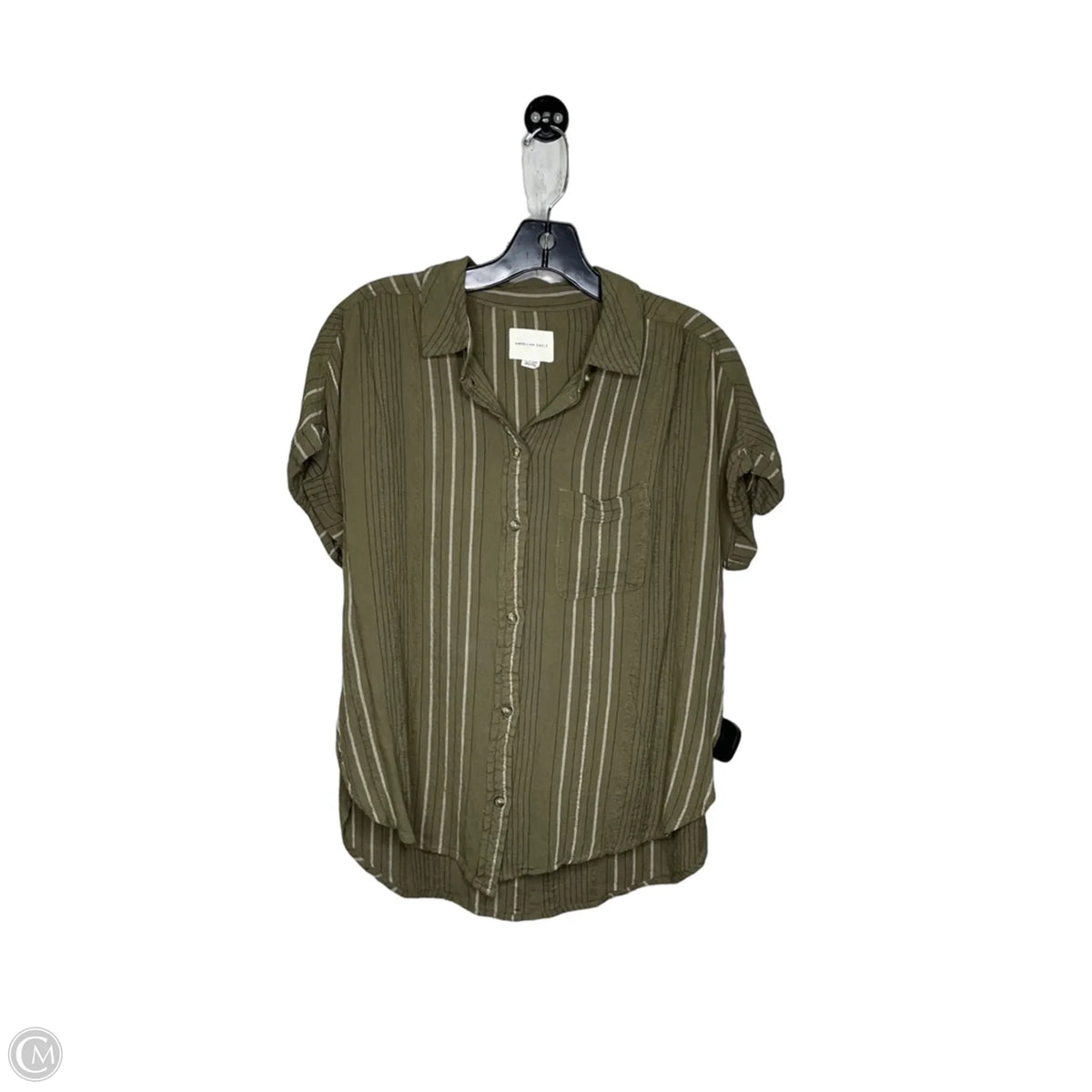 Top Short Sleeve By American Eagle In Green, Size: Xs