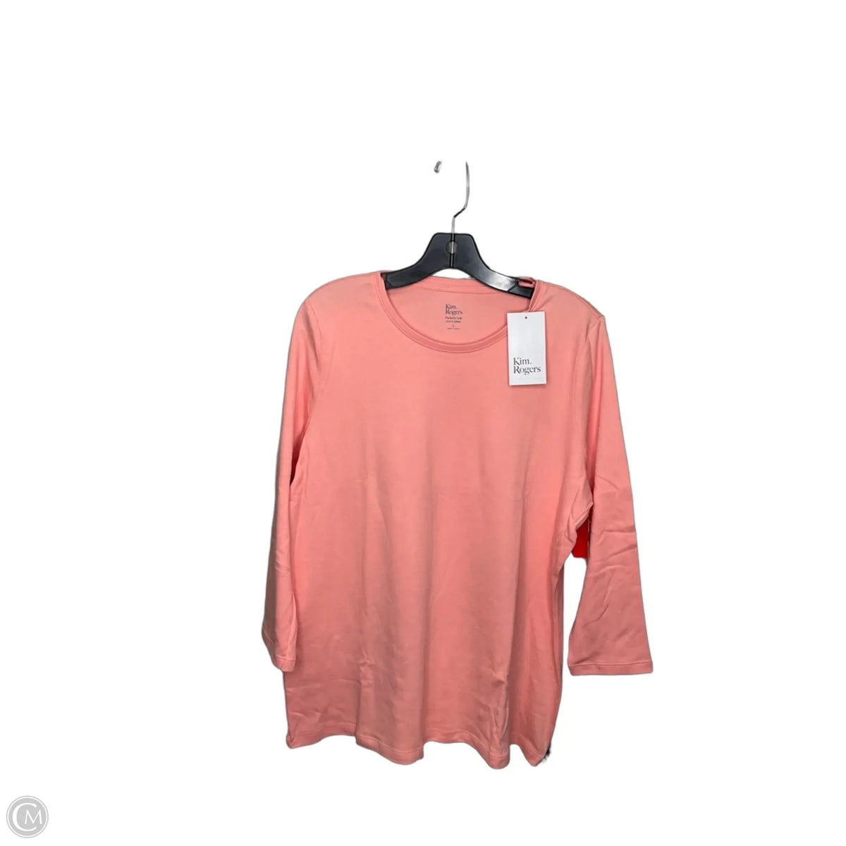 Top 3/4 Sleeve Basic By Kim Rogers In Peach, Size: L