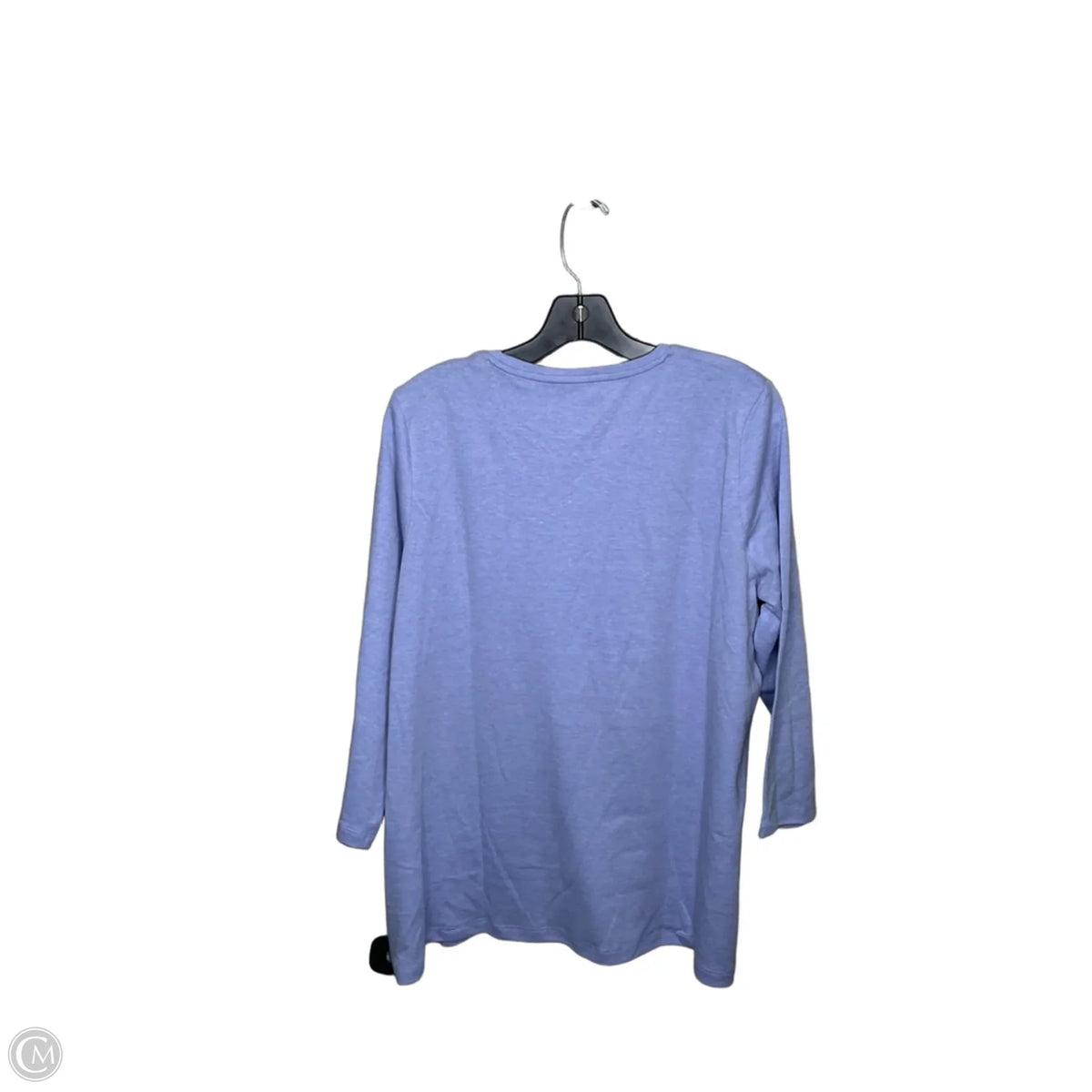 Top 3/4 Sleeve Basic By Kim Rogers In Blue, Size: L
