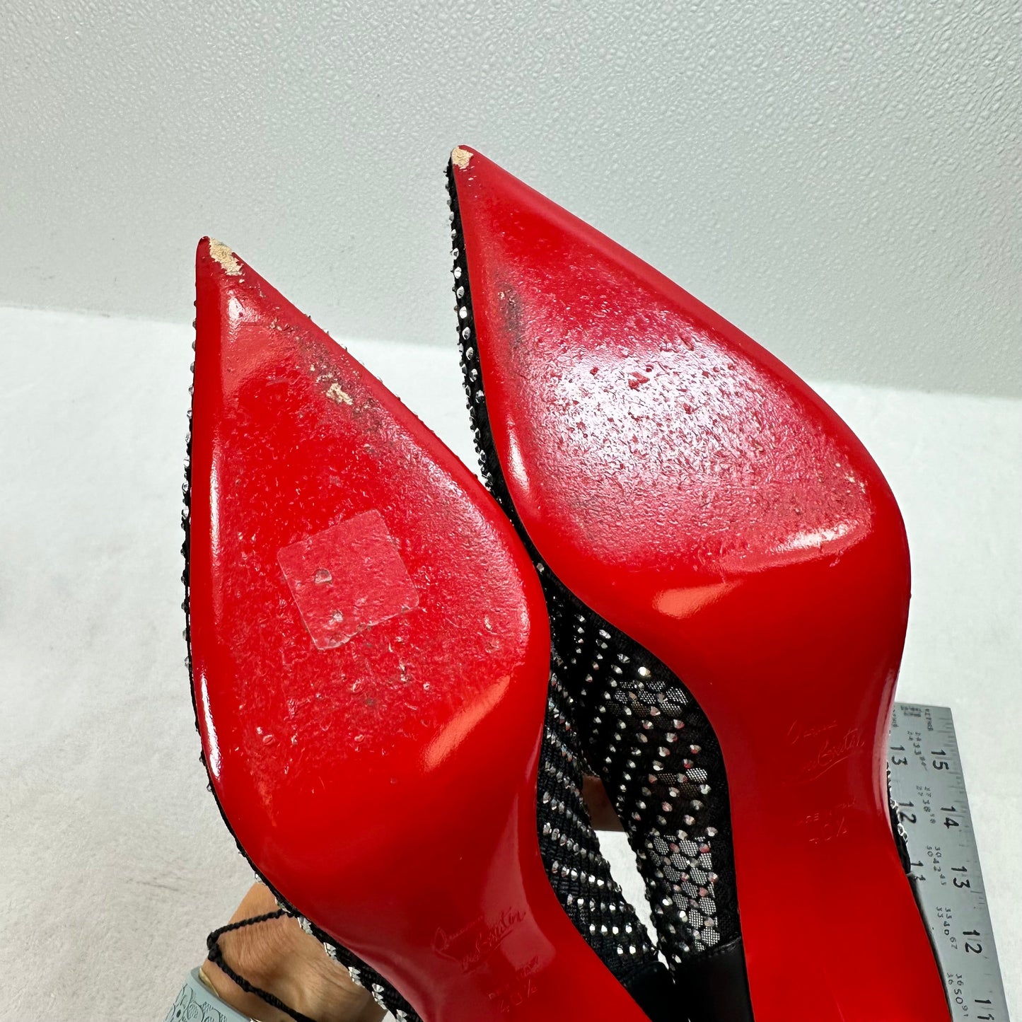 Shoes Luxury Designer By Christian Louboutin In Black, Size: 9.5