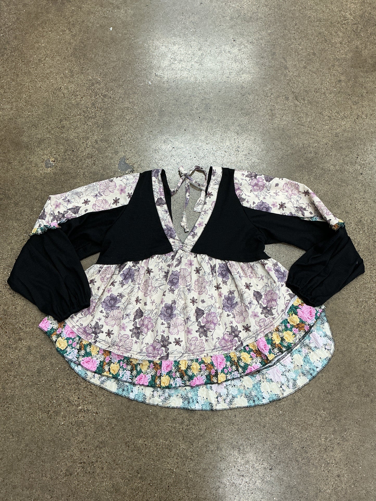 Top Ls By Pol In Black & Cream, Size:M