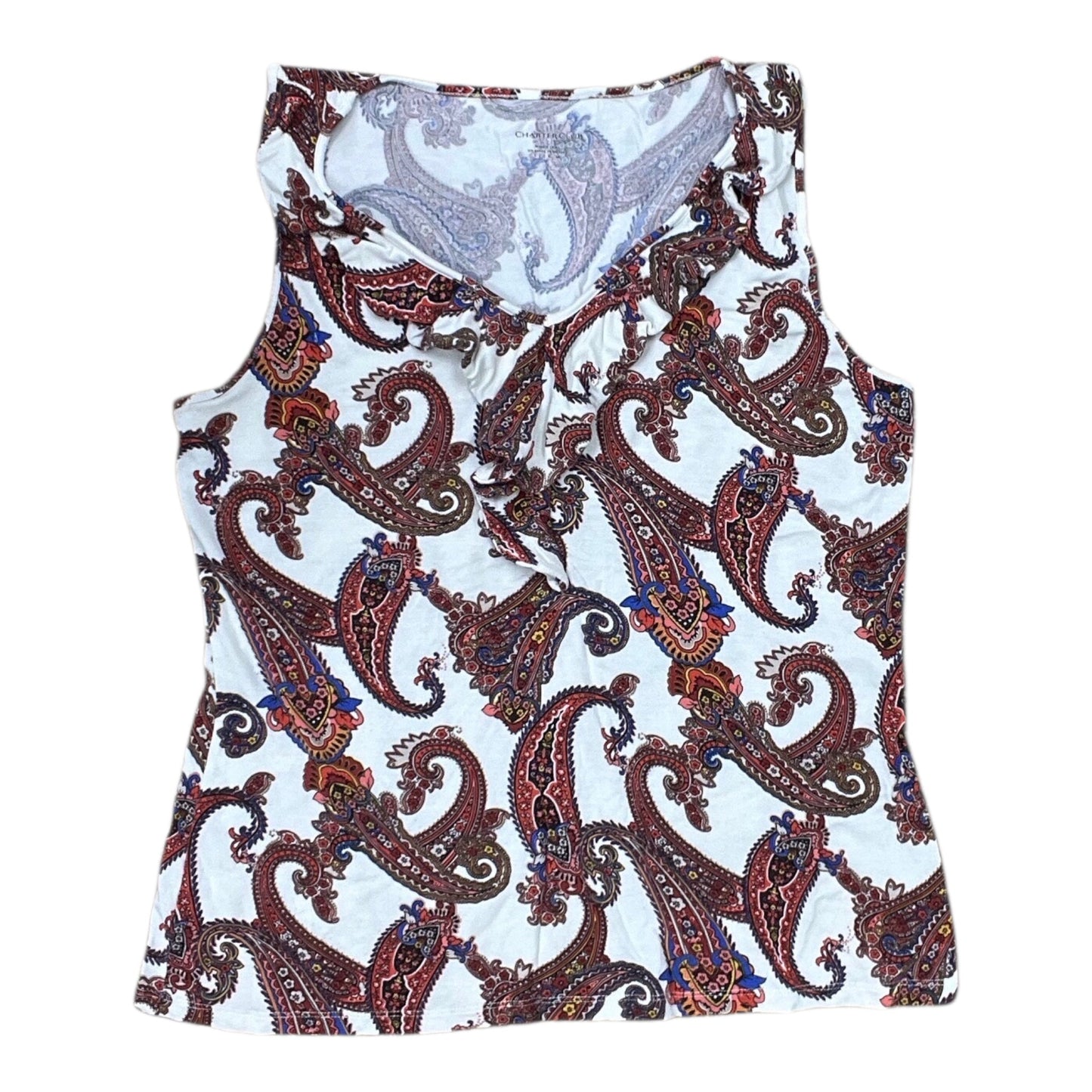 Tank Top By Charter Club In Cream & Red, Size:M